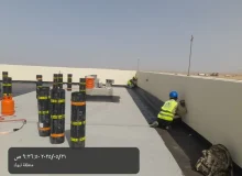 تنفيذ عزل مائي مضخات في غرف مشروع أمالا باستخدام مواد بيتومينية من شركة صالح للمقاولات